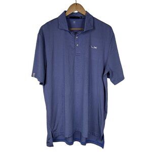 Ralph Lauren RLX Mens Blue Striped Wicking Golf Polo Sz XL